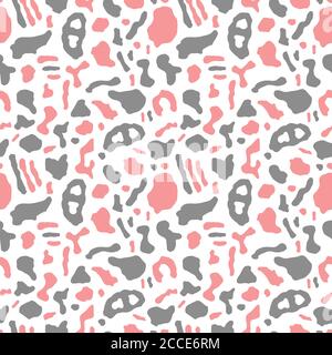 Seamless pattern with organic rounded and stripe shapes, vector illustration Stock Vector