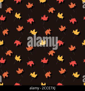 Autumn seamless pattern with floral decorative elements, colorful design, vector illustration Stock Vector