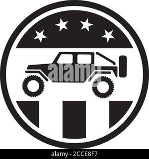 Patriotic Off Road 4wd Logo Stock Vector