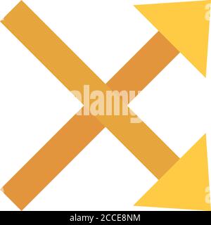 up and down crossed right arrows flat style icon design of direction web forward and infographic theme Vector illustration Stock Vector