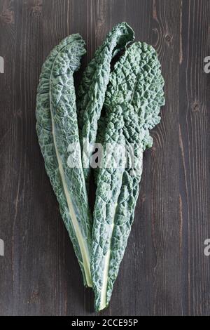 Lacinato kale leaves on table Stock Photo