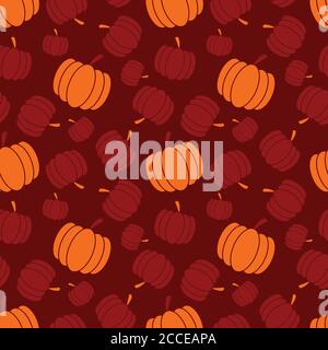 Thanksgiving and autumn seamless pattern with pumpkins, colorful design, vector illustration Stock Vector