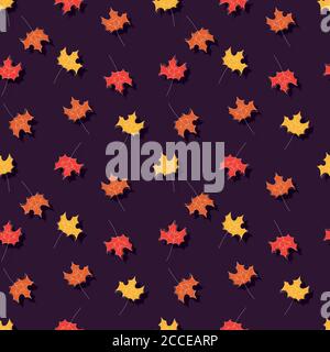 Autumn seamless pattern with floral decorative elements, colorful design, vector illustration Stock Vector