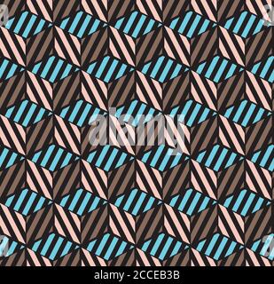 Seamless texture with colored bands(cube) Stock Vector