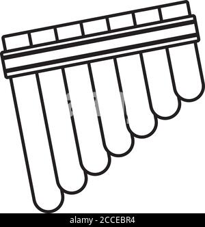 pan flute musical instrument line style icon vector illustration design Stock Vector