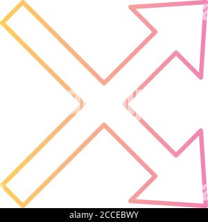 up and down crossed right arrows gradient style icon design of direction web forward and infographic theme Vector illustration Stock Vector