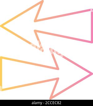 before and next arrows gradient style icon design of direction web ...