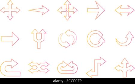 Arrows gradient style set of icons design of direction web forward and infographic theme Vector illustration Stock Vector