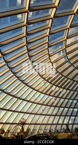 Perlan Inside The large glass facade of a spherical museum Perlan in Reykjavik ...