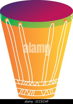 bongo drum instrument line and fill style icon vector illustration design Stock Vector