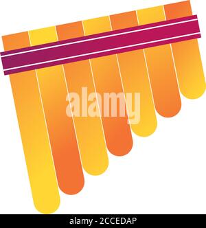 pan flute musical instrument line and fill style icon vector illustration design Stock Vector