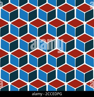 Seamless texture with colored cube Stock Vector