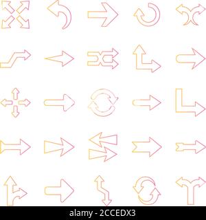 before and next arrows gradient style icon design of direction web ...