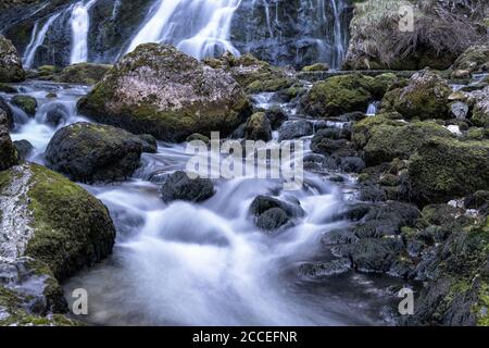 Europe, Austria, Salzburg State, Tennengau, Golling an der Salzach, Golling Waterfall Stock Photo