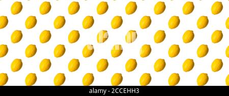 Seamless Pattern made with lemon fruit isolated on white background. Stock Photo