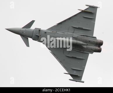 ZK354, a Eurofighter Typhoon FGR4 operated by 29 Squadron, Royal Air Force, displaying at the East Fortune Airshow in 2016. Stock Photo