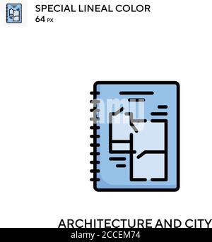 Architecture and city Special lineal color icon. Illustration symbol ...