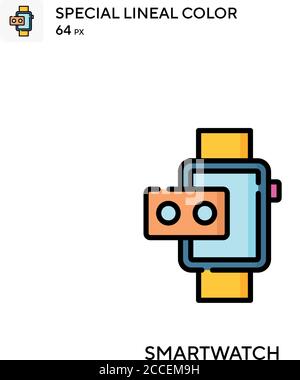 Smartwatch Special lineal color icon. Illustration symbol design template for web mobile UI element. Stock Vector