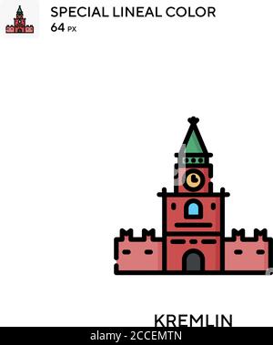 Kremlin Special lineal color icon. Illustration symbol design template for web mobile UI element. Stock Vector
