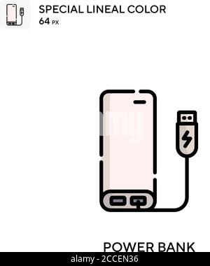 Power bank Special lineal color icon. Illustration symbol design template for web mobile UI element. Stock Vector