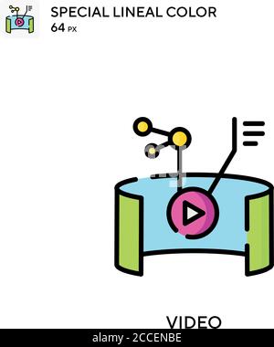 Video-1 Special lineal color icon. Illustration symbol design template ...