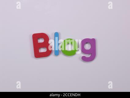 Word 'Blog' written with color sponge Stock Photo