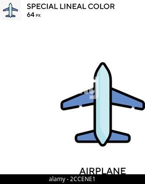 Airplane Special lineal color icon. Illustration symbol design template for web mobile UI element. Stock Vector