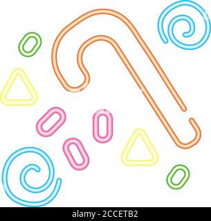 sweet cane candy neon style icon vector illustration design Stock Vector