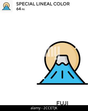 Fuji mountain Special lineal color vector icon. Fuji mountain icons for ...