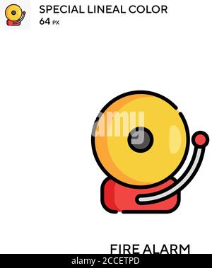 Fire alarm Special lineal color icon. Illustration symbol design template for web mobile UI element. Stock Vector