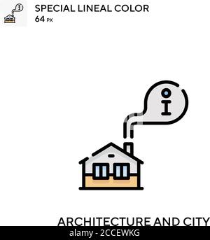 Architecture and city Special lineal color icon. Illustration symbol ...