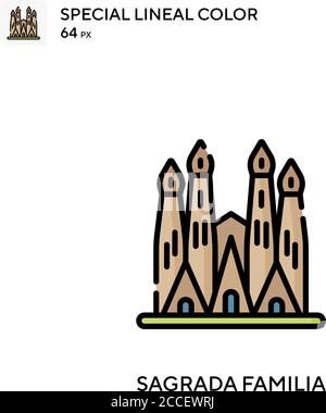 Sagrada familia Special lineal color vector icon. Sagrada familia icons ...