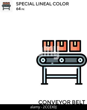 Conveyor belt Special lineal color icon. Illustration symbol design template for web mobile UI element. Stock Vector