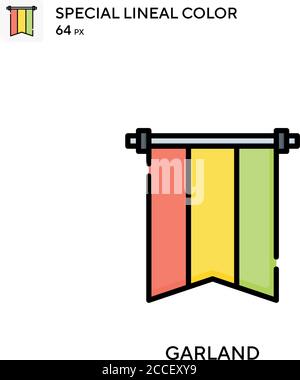 Garland Special lineal color icon. Illustration symbol design template for web mobile UI element. Stock Vector