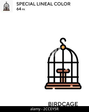 Birdcage Special lineal color icon. Illustration symbol design template for web mobile UI element. Stock Vector
