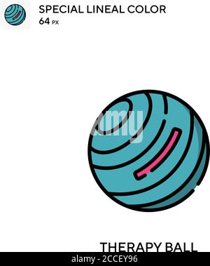 Therapy ball Special lineal color icon. Illustration symbol design template for web mobile UI element. Stock Vector