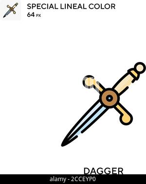 Dagger Special lineal color icon. Illustration symbol design template ...