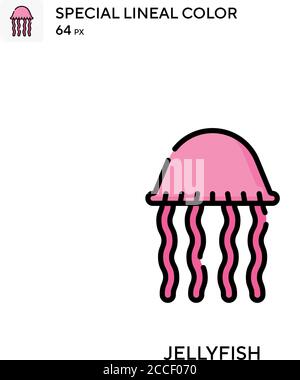 Jellyfish Special lineal color icon. Illustration symbol design template for web mobile UI element. Stock Vector