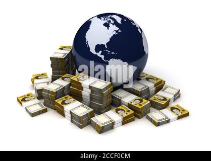 Global Business With South Korean Won (Isolated on white background) Stock Photo