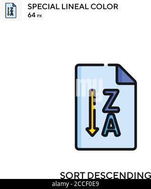Sort descending Special lineal color icon. Illustration symbol design template for web mobile UI element. Stock Vector