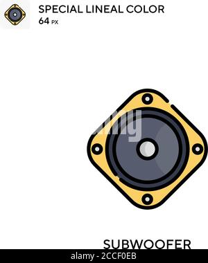 Subwoofer Special lineal color icon. Illustration symbol design template for web mobile UI element. Stock Vector