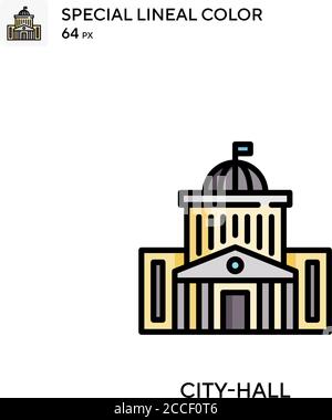 City hall Special lineal color icon. Illustration symbol design ...