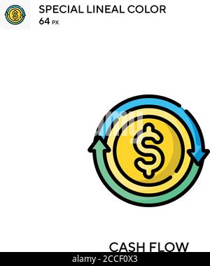 Cash flow Special lineal color vector icon. Cash flow icons for your ...