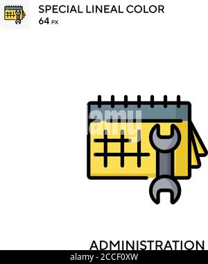 Administration Special lineal color icon. Illustration symbol design template for web mobile UI element. Stock Vector