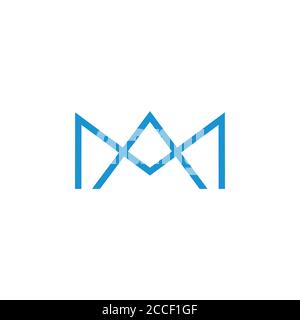 letter am linked line geometric logo vector Stock Vector