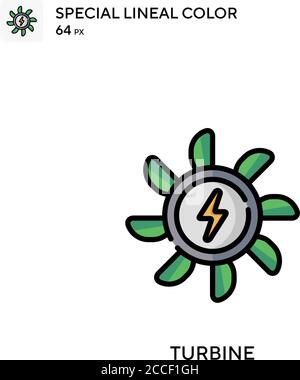 Wind turbine Special lineal color icon. Illustration symbol design ...