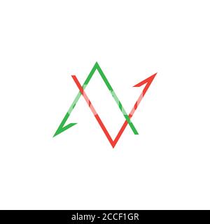 linked arrow simple line logo vector Stock Vector