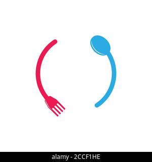 spoon fork loop decoration logo vector Stock Vector