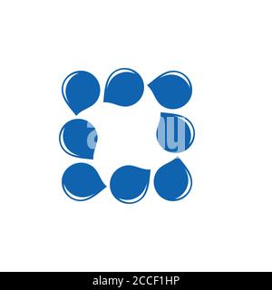 square water blue design logo vector Stock Vector
