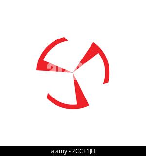 circle simple geometric turbine arrow logo vector Stock Vector